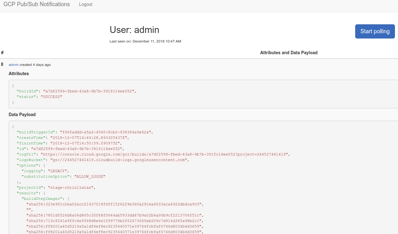 Flask + RQ Async polling a Cloud subscription